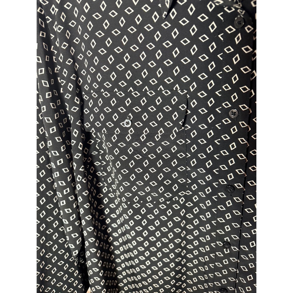 Lauren Ralph Lauren Womens 22W Black White Geometric Diamond Shirt Dress O453 - Picture 6 of 8